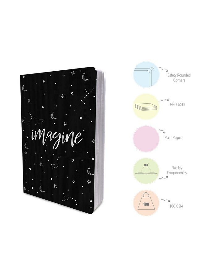 FACTOR NOTES Notebook: 100 Gsm Natural Shade Paper Journal Diary, A5, 144 Pages (Imagine, Plain)  - Image 3