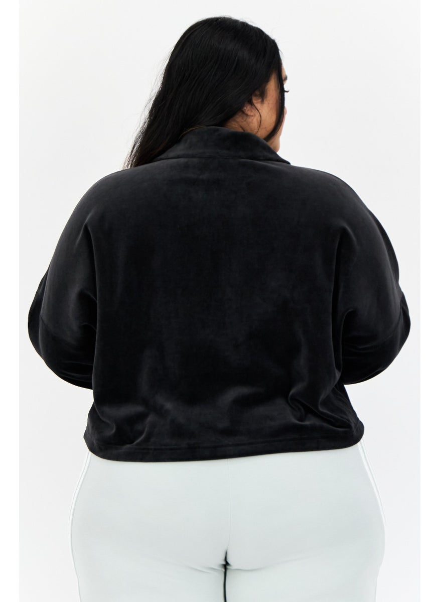 Adidas Women Sportswear Fit Long Sleeves Outdoor Sweatshirt, Black  - Image 3