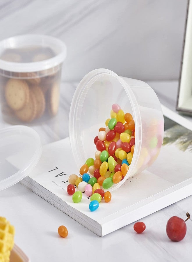 FULING [48pack 16oz Plastic Containers With Lids Deli Disposable Food Storage Takeout Containers Airtight BPA-Free Leakproof Round Bowls for Soup Salad Restaurant Supplies With Clear Lids - Image 4