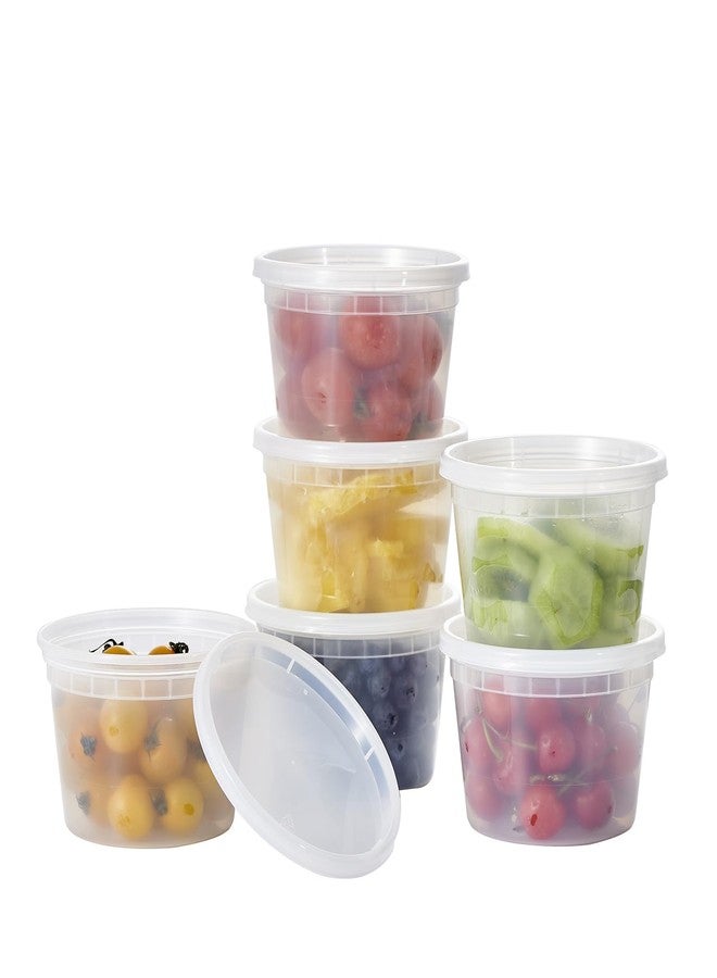 FULING [48pack 16oz Plastic Containers With Lids Deli Disposable Food Storage Takeout Containers Airtight BPA-Free Leakproof Round Bowls for Soup Salad Restaurant Supplies With Clear Lids - Image 1