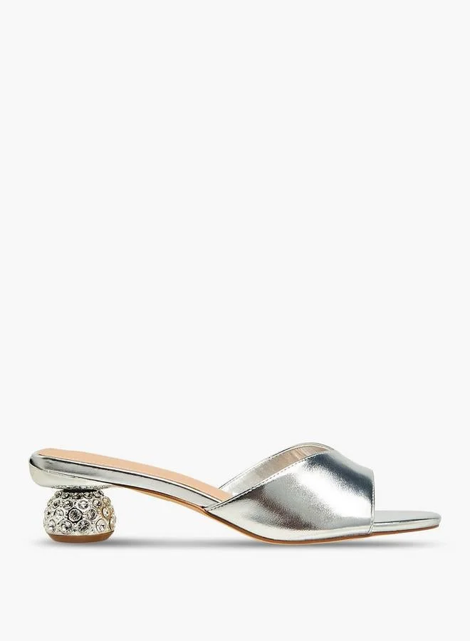 Flora Bella Women Embellished Heel Slip-On Sandals