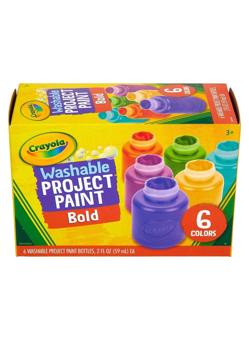 Crayola Washable Project Paint Set, Bold Colors
