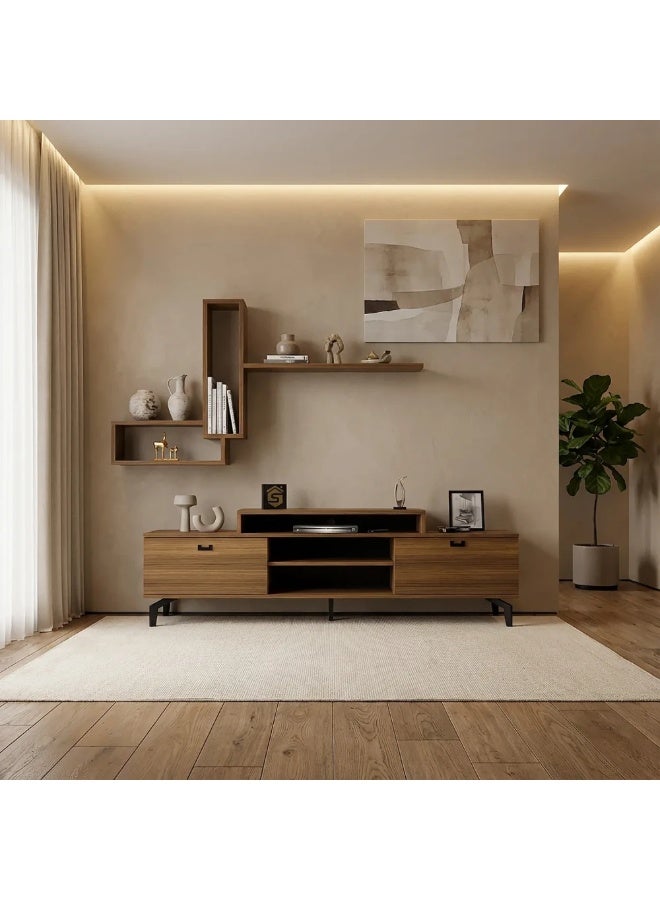 Stylish Home TV table 180 cm, brown color - TV10 40x180x50 cm - Image 2