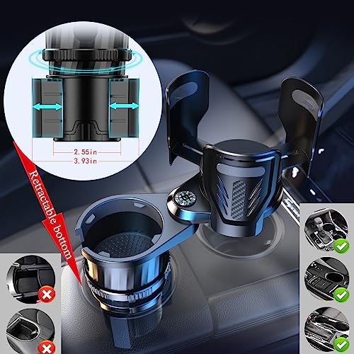 KUPAO Multifunctional 2 in 1 Cup Holder Expander for car，DualCup Holder Extender with Adjustable Base,Fits Yeti, Hydro Flask, Nalgene, Large 10/40 oz. Bottles & Big Drinks,Travel Cup - Image 3
