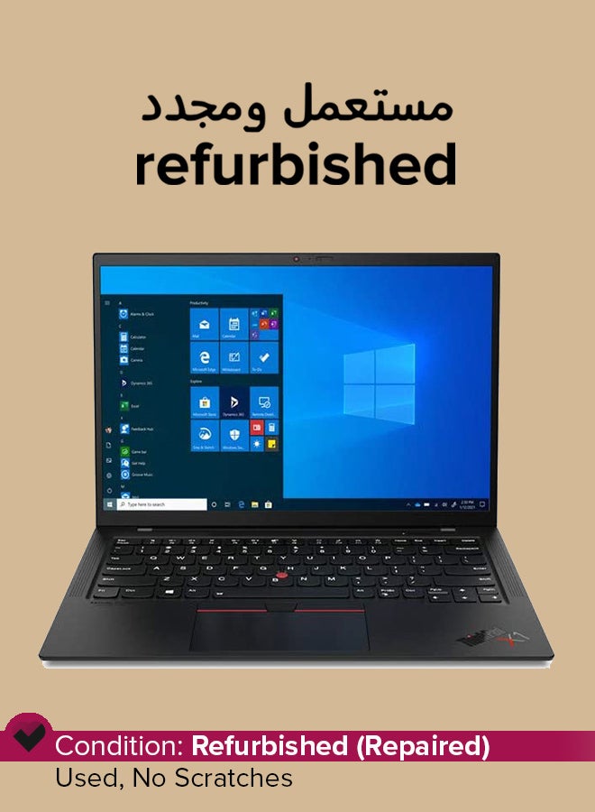 HP مستعمل ومُجدد- لابتوب ثينك باد X1 كاربون G6 (2020) بشاشة مقاس 14 بوصة ومعالج إنتل كور i7 / الجيل الثامن / ذاكرة رام 16 جيجابايت / ومحرك أقراص SSD سعة 512 جيجابايت / وبطاقة رسومات إنتل بدقةٍ فائقة الوضوح 620 مع لوحة مفاتيح اللغة الإنجليزية أسود - Image 1