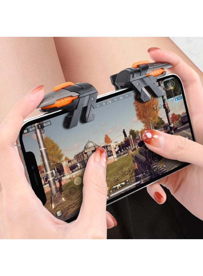 وحدة تحكم PUBG Mobile، 2 قطعة 6 مشغل وحدة تحكم ألعاب متنقلة، مشغلات PUBG لأغلب الألعاب، أزرار تحكم جيمينغ عالية التردد مزدوجة الحساسية، متوافقة مع iOS وAndroid وiPad. - Image 2