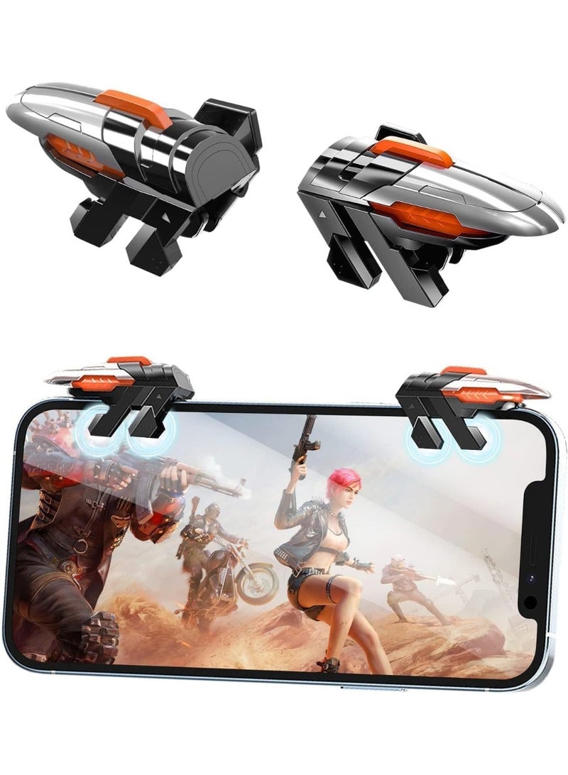 وحدة تحكم PUBG Mobile، 2 قطعة 6 مشغل وحدة تحكم ألعاب متنقلة، مشغلات PUBG لأغلب الألعاب، أزرار تحكم جيمينغ عالية التردد مزدوجة الحساسية، متوافقة مع iOS وAndroid وiPad. - Image 1