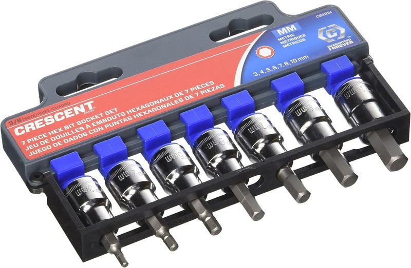 Crescent 7 Piece 38 Drive Hex Bit Metric Socket Set  CBSS1N - Image 1