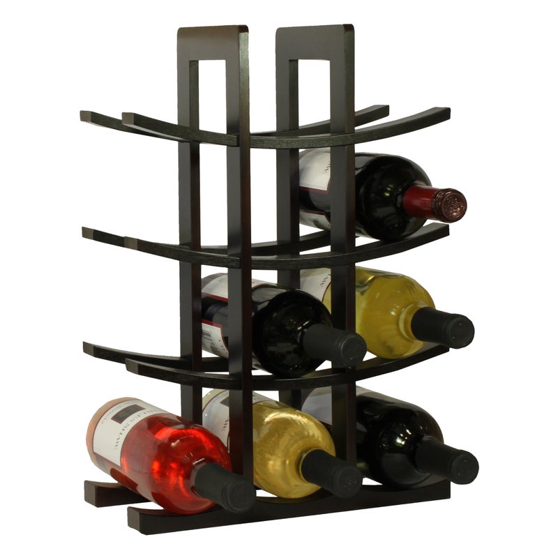 Oceanstar 12-Bottle Bamboo Wine Rack, Dark Espresso - Image 2
