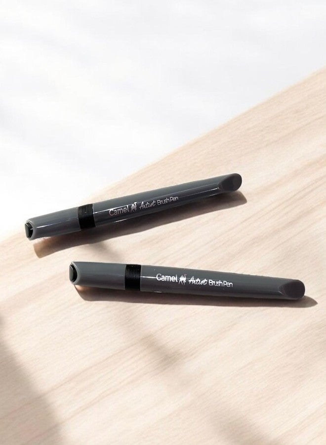 Camlin Artist Brush Medium Point Pen Set (Individual Black Color Pens - Set of 2 Pc.) from NOZOMI - Image 2