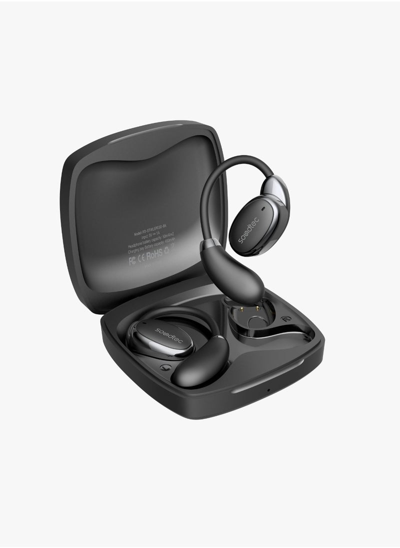 porodo - OWS Earbuds with Charging Case Up To 8H working Time / Touch Controls / Crisp Mic / Rich Bass / HIFI Stereo - Black - Image 1
