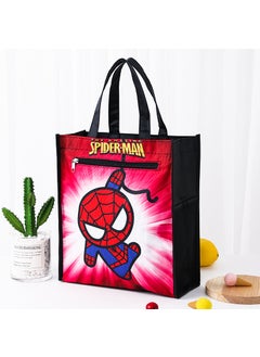 Dual Layer A4 Art Case Cute Cartoon Student Carry Bag Waterproof No.21 MengMeng Spider-Man (inner layer with lining)