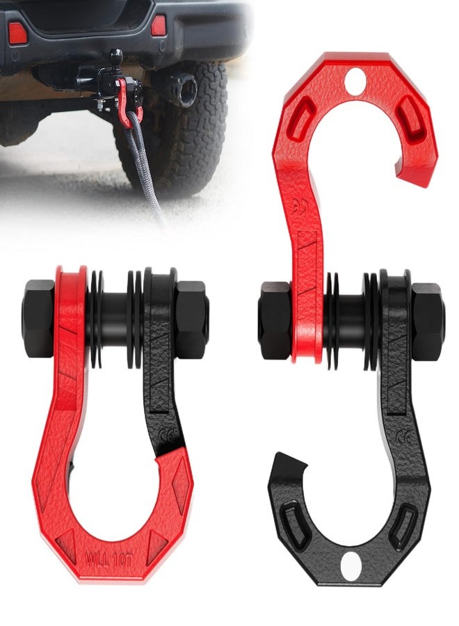 AMBULL D Ring Shackles 3/4" Split Shackles, 44,000lbs Break Strength Towing Winch Shackles, Heavy Duty Shackles with 7/8" Screw Pin for Tow Strap Winch Off Road Vehicle Recovery, BlackRed - Image 1