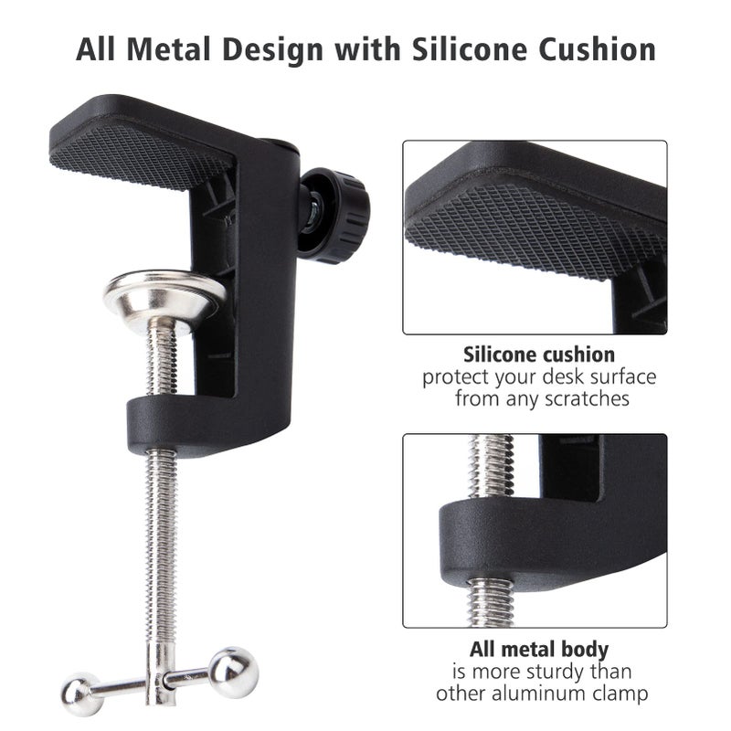 SUNMON Metal Desk Clamp For Microphone Suspension Boom Scissor Arm Stand Holder with Adjustable Screw by SUNMON - Image 2