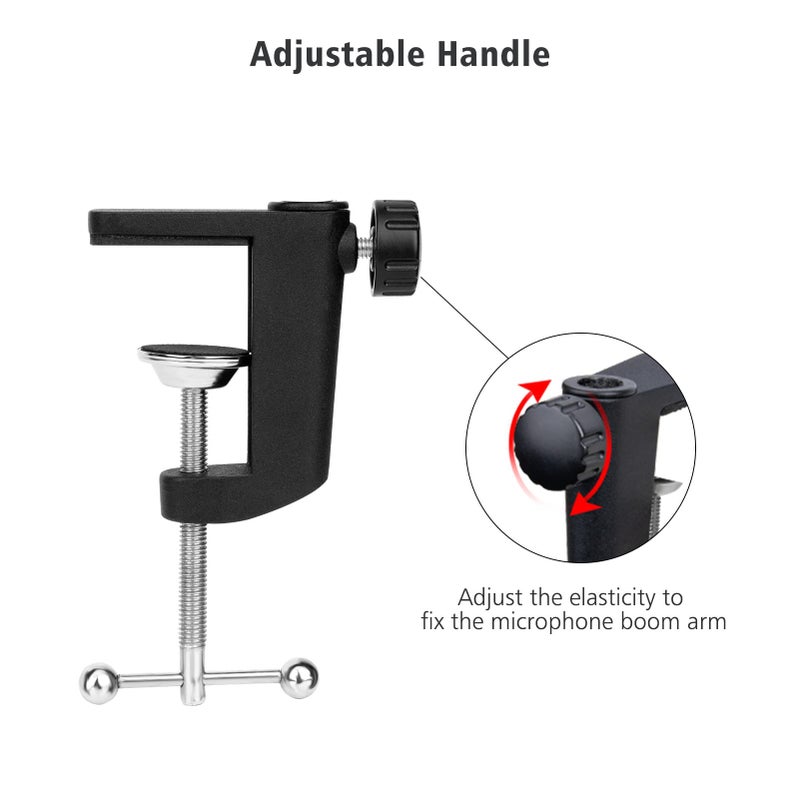SUNMON Metal Desk Clamp For Microphone Suspension Boom Scissor Arm Stand Holder with Adjustable Screw by SUNMON - Image 3