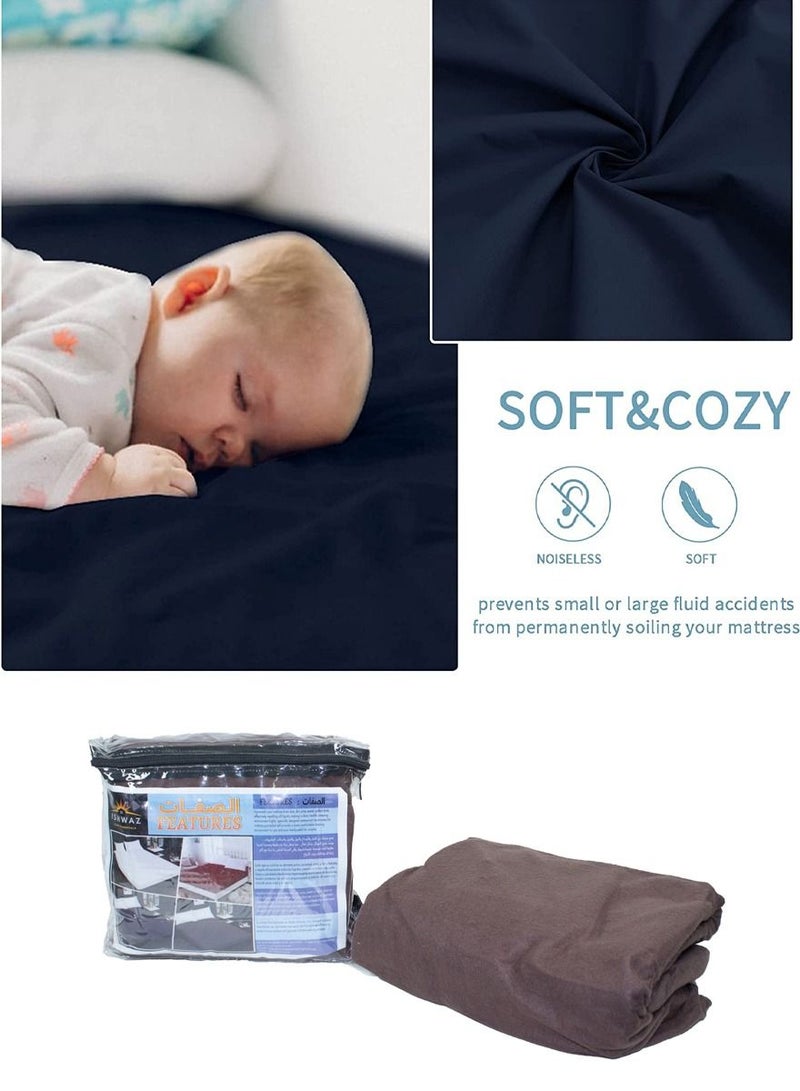ISHWAZ Couple Bedsheet Waterproof Mattress Cover Soft Breathable Noiseless and Skin Friendly Double Bed Size Protects the Mattress Gives You Comfort While Sleeping Special Pakistani Fabric Used  - Image 3