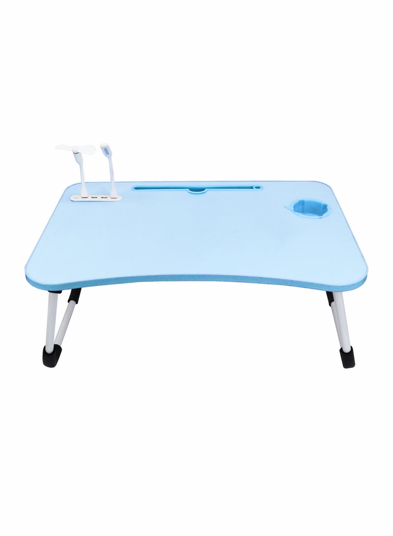 Toshionics Portable Folding Laptop Desk for Bed Sofa Couch and Floor with USB Ports Cup Holder iPad Slot and Non-Slip Legs Adjustable Lap Tray Ergonomic Notebook Stand for Working Studying Reading Watching Movies and Camping Folding Desk with Stand for Laptop and Tablet - Image 5