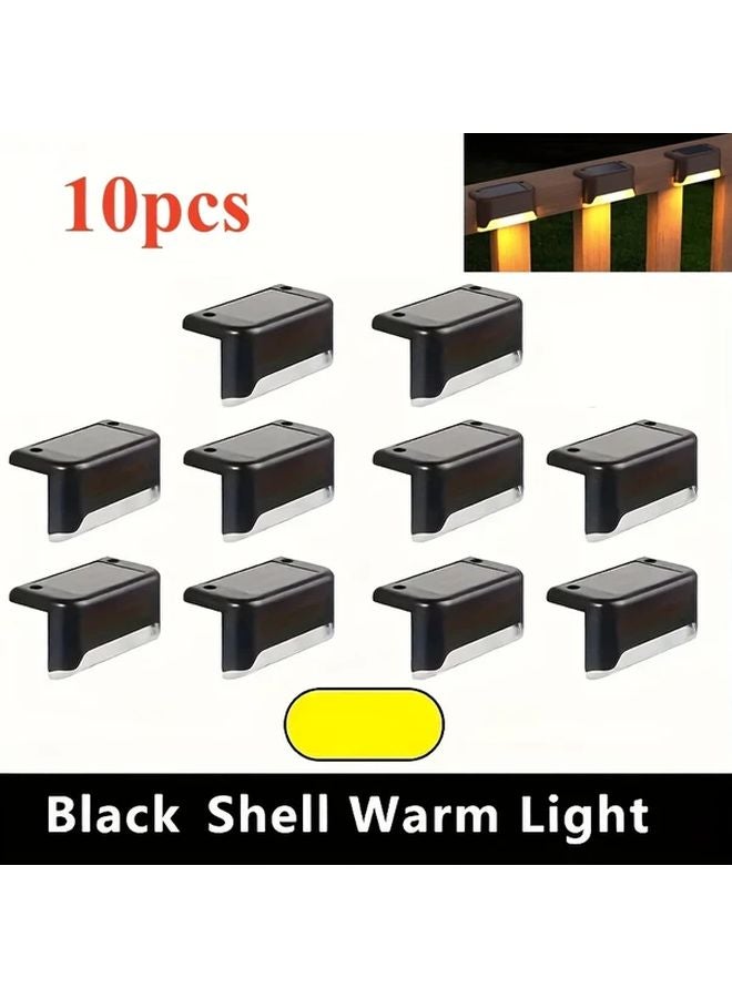 10pcs Black Solar Outdoor Lights For Garden Fence Stair Deck Terrace Decor - Image 1