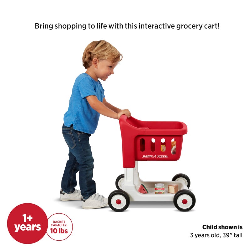 Radio Flyer Toddler Shopping Cart Walker with Wheels, Lights, and Sound for Ages 1+, Educational and Imaginative Play and Walk Behind - Image 4
