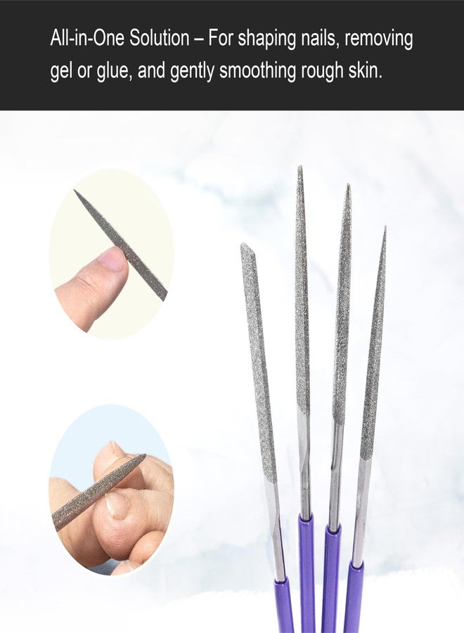 MIRACLE 10-Piece Diamond Needle File Set - Grit #120 - Precision Hand Files for Metal, Jewelry, Wood, Glass, Plastic - Assorted Shapes - 5 1/2" (140mm) Length - Industrial-Grade Diamond Coating - Image 4