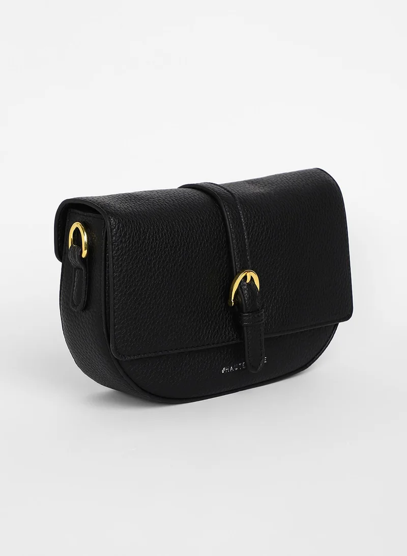 Haute Sauce Women's The Tang-Buckle Shoulder Bag - Midnight Black