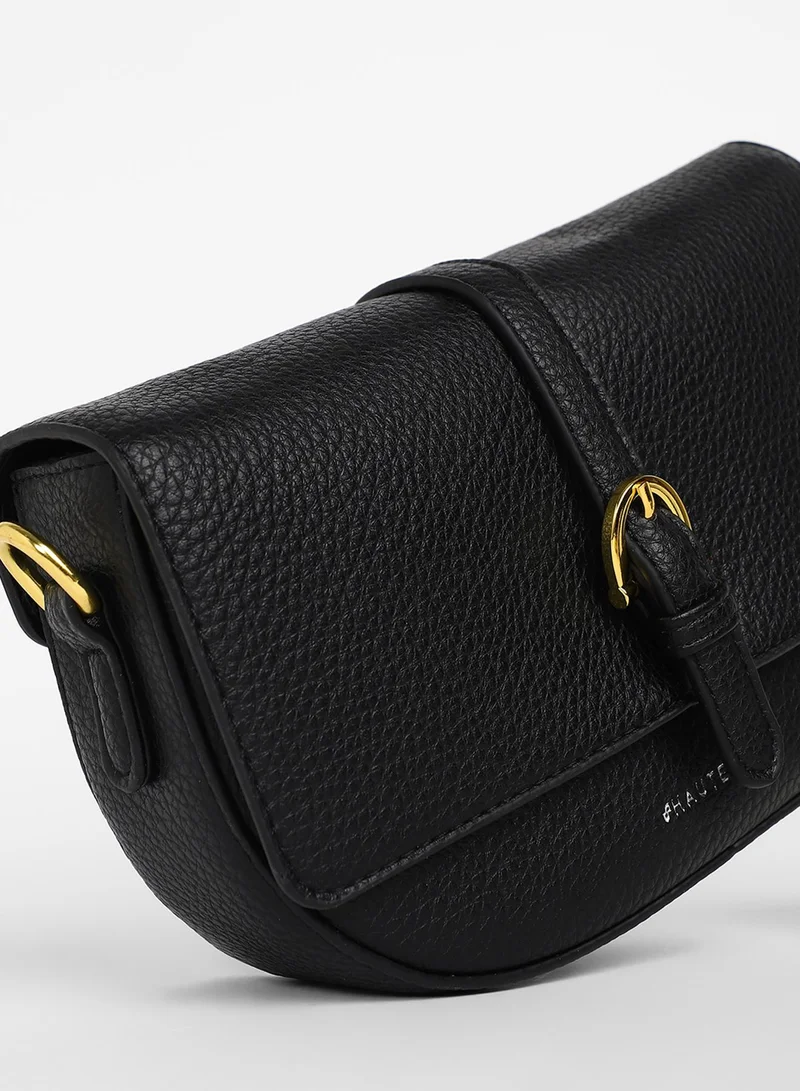 Haute Sauce Women's The Tang-Buckle Shoulder Bag - Midnight Black
