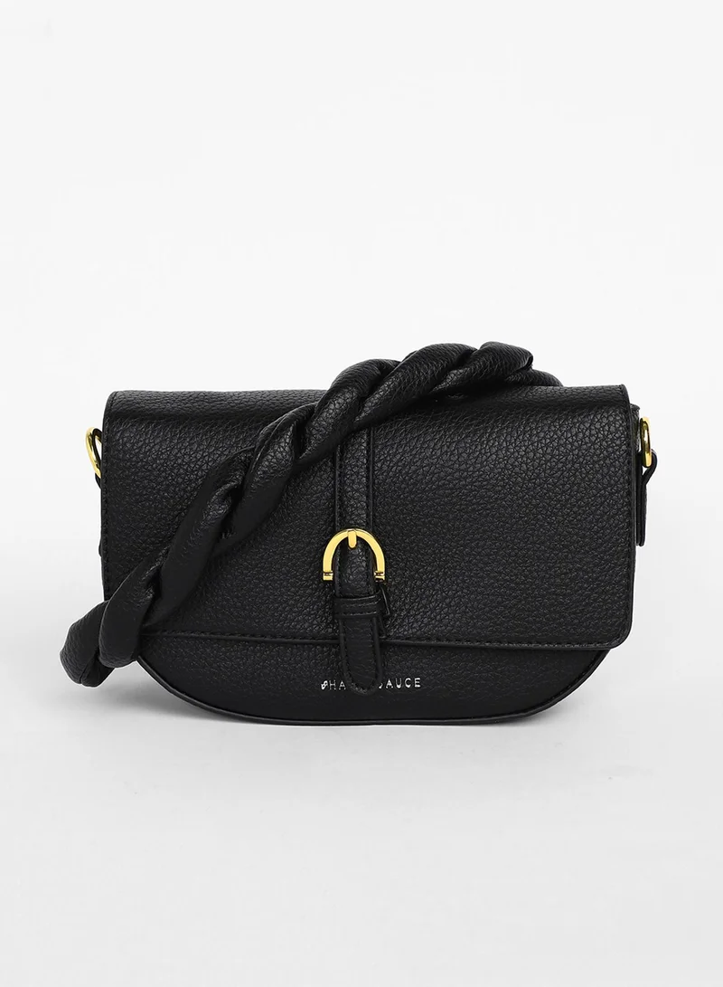 Haute Sauce Women's The Tang-Buckle Shoulder Bag - Midnight Black
