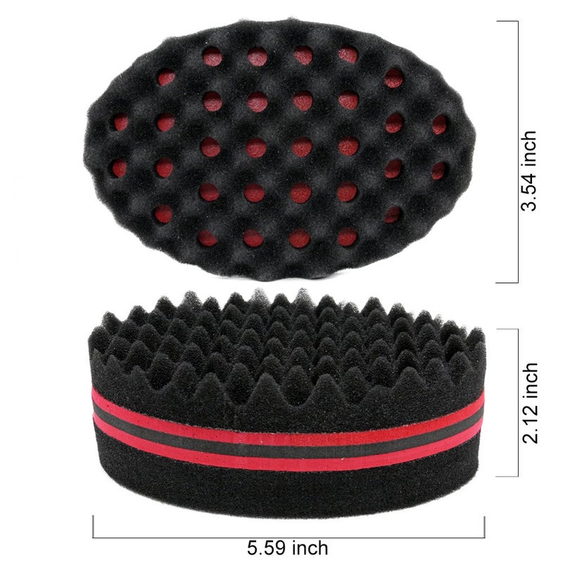 BEWAVE Big Holes Barber Hair Brush Sponge Dreads Locking Twist Afro Curl Coil Wave Hair Care Tool, 2 Pcs with 1 Pc Hair Pick - Image 4