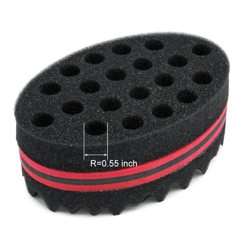 BEWAVE Big Holes Barber Hair Brush Sponge Dreads Locking Twist Afro Curl Coil Wave Hair Care Tool, 2 Pcs with 1 Pc Hair Pick - Image 2