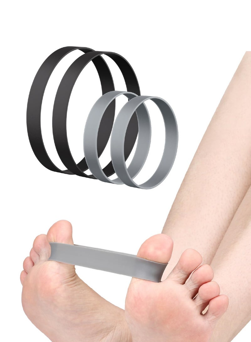 CHAMP KIT Toe Exercise Bands for Bunion Correction – 4 Resistance Loops in Black & Gray - Image 1