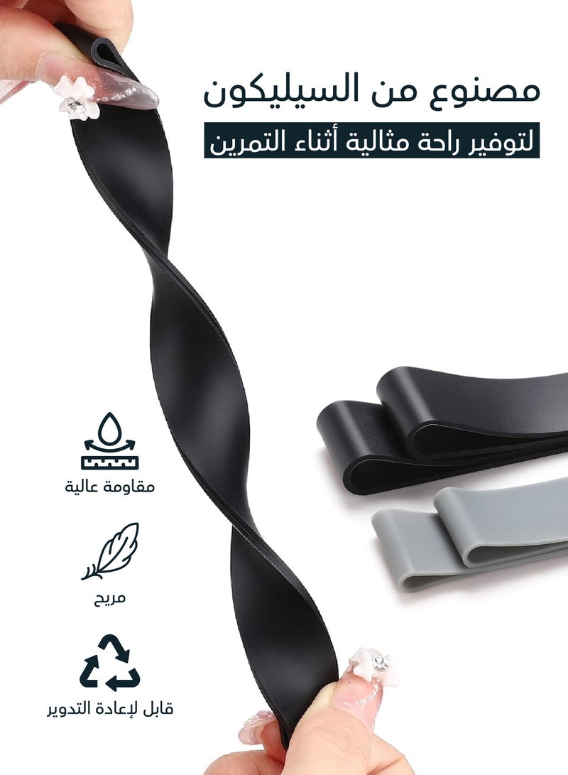 CHAMP KIT Toe Exercise Bands for Bunion Correction – 4 Resistance Loops in Black & Gray - Image 3