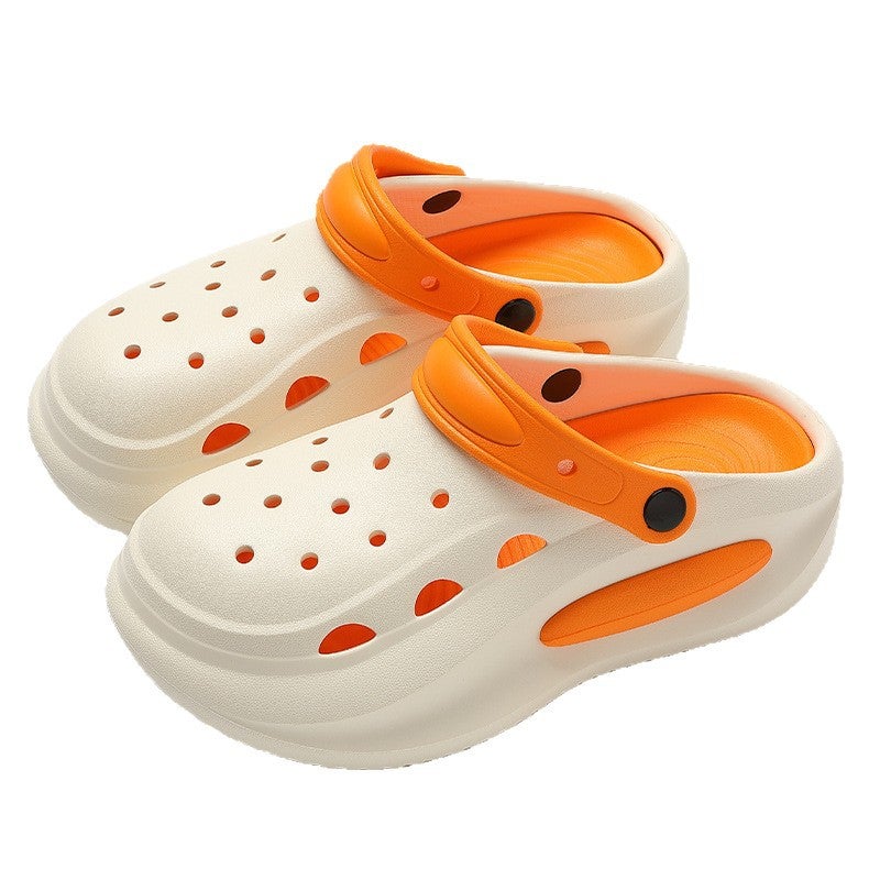 Croc Shoes Women's Non-Slip Eva Sandals Outer Wear Beach Sandals Breathable Thick-Soled Toe-Cap Slippers Men's Summer - Image 5