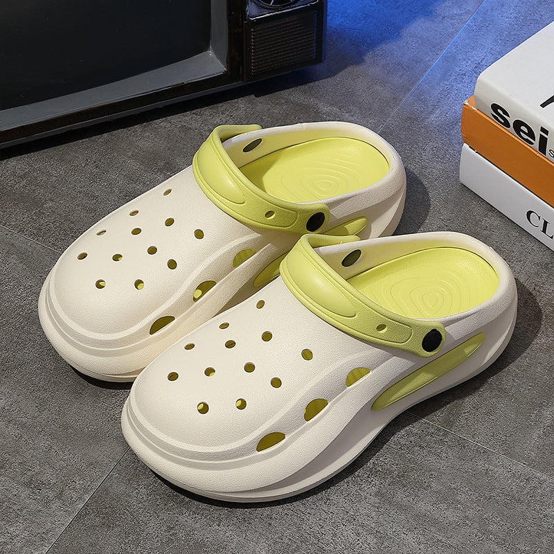Croc Shoes Women's Non-Slip Eva Sandals Outer Wear Beach Sandals Breathable Thick-Soled Toe-Cap Slippers Men's Summer - Image 2