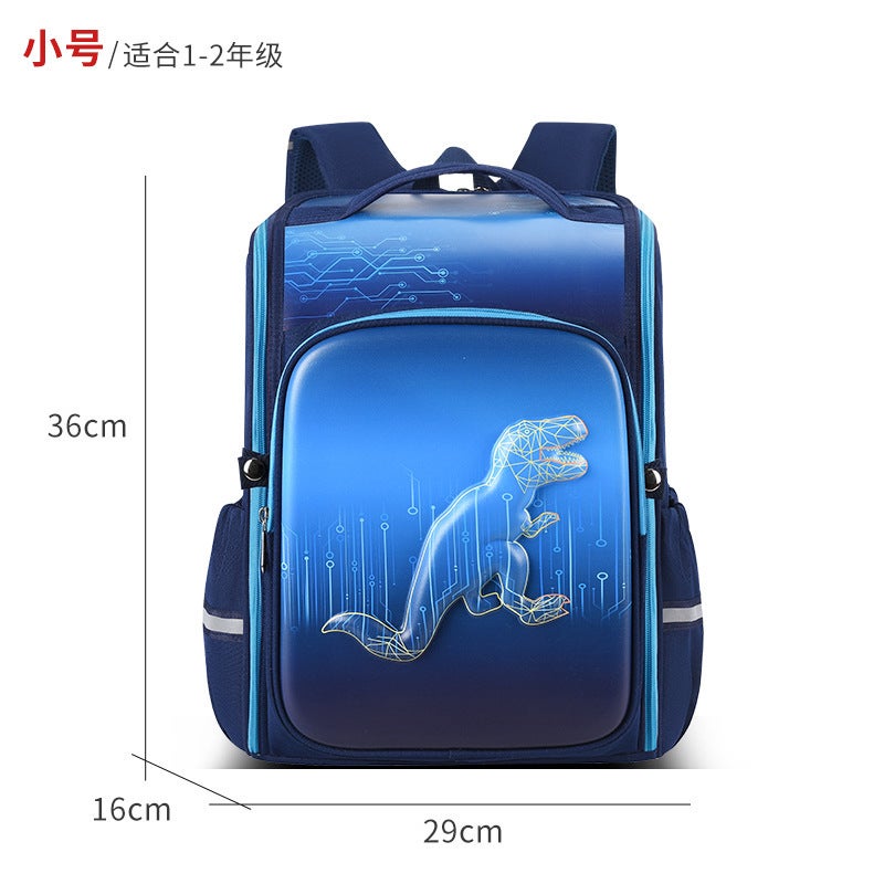 3D three-dimensional astronaut primary school student integrated schoolbag gradient color childrens large capacity burden reduction Dinosaur 