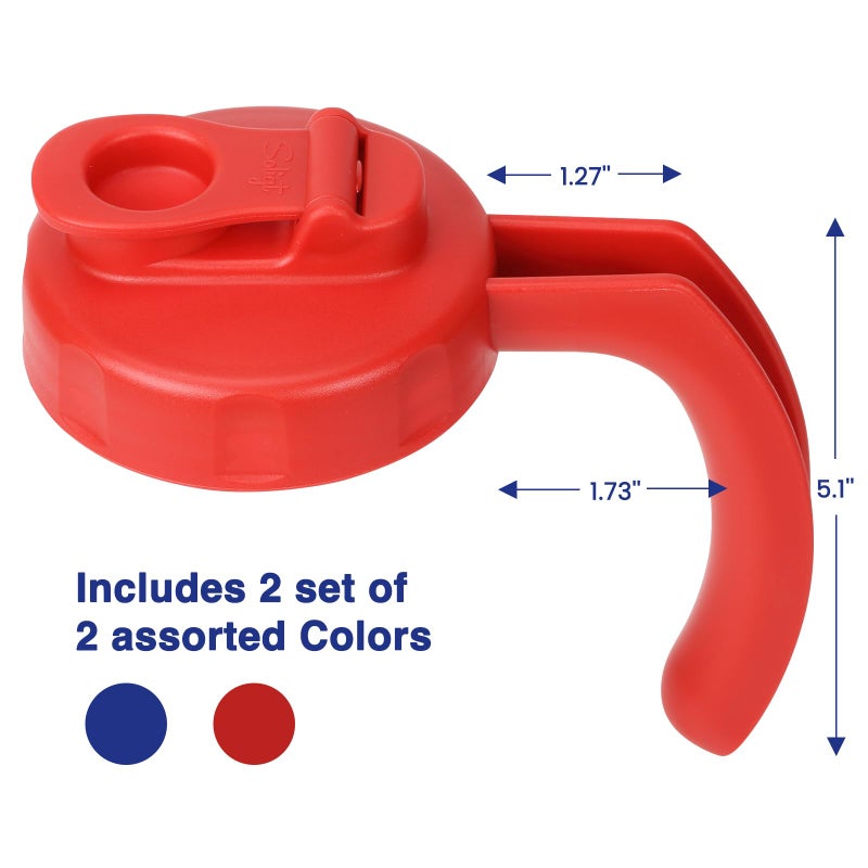SOLIGT 2 Pack Wide Mouth Mason Jar Lids with Handle, Airtight & Leak-proof Seal, Easy Pouring Spout, Turns your Mason Jar into Pitcher, Silicone Seal Gasket, Jars not included - Image 4