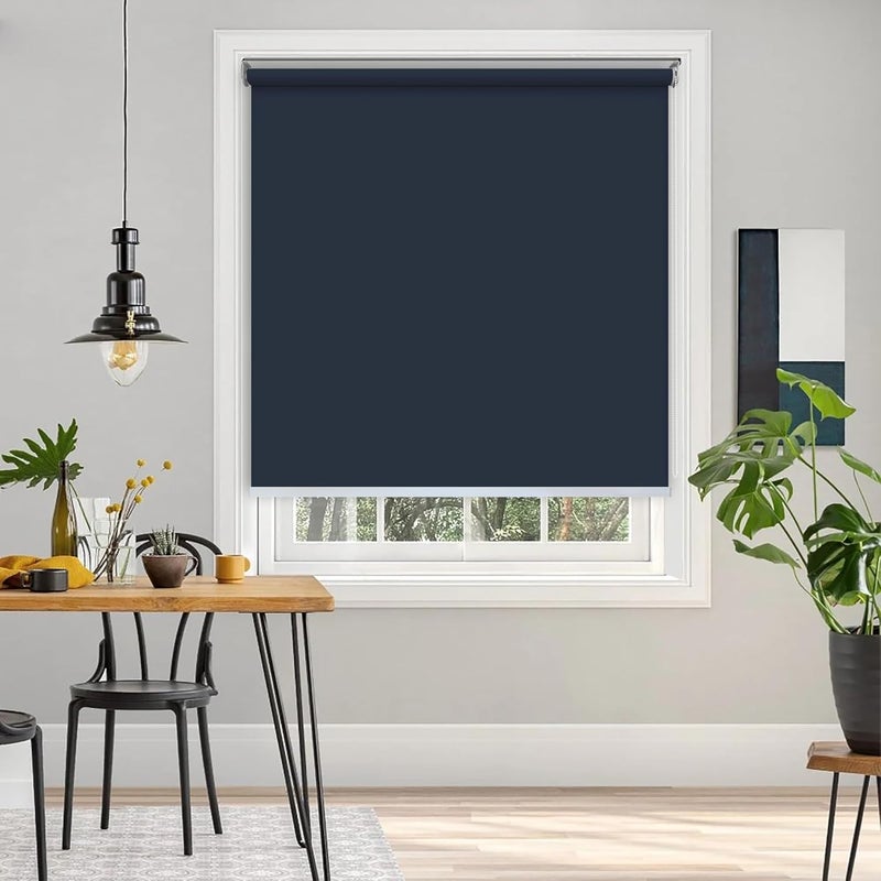Colornest 100 Blackout Roller Blinds for Windows 72 Inch W X 48 Inch L RollUp Shades Sun UV Protection for Home Office Navy Heavy Duty in 38 MM Pole - Image 1