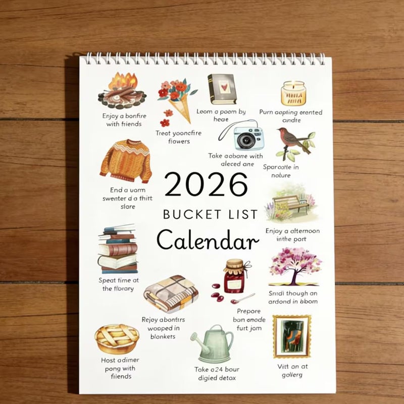 2026 Bucket List Calendar, Goal Setting Wall Calendar, including monthly bucket list activities, inspirational artworks, and seasonal adventures for family office organization and mindfulness living - Image 3