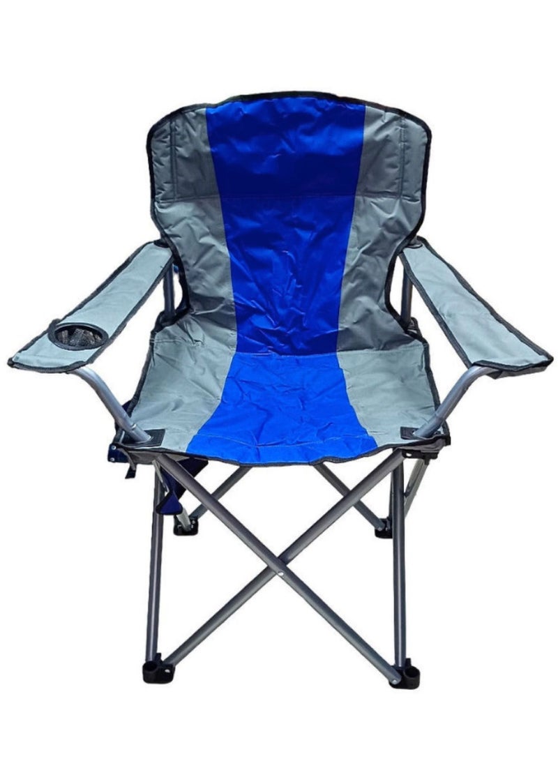 HEXAR كرسي شاطئ قابل للطي ومتين للتخييم مع حقيبة حمل للبالغين، كرسي تخييم خفيف الوزن قابل للطي للتخييم في الهواء الطلق والسفر على الشاطئ والنزهات والمشي لمسافات طويلة - كبير (أزرق) - Image 1