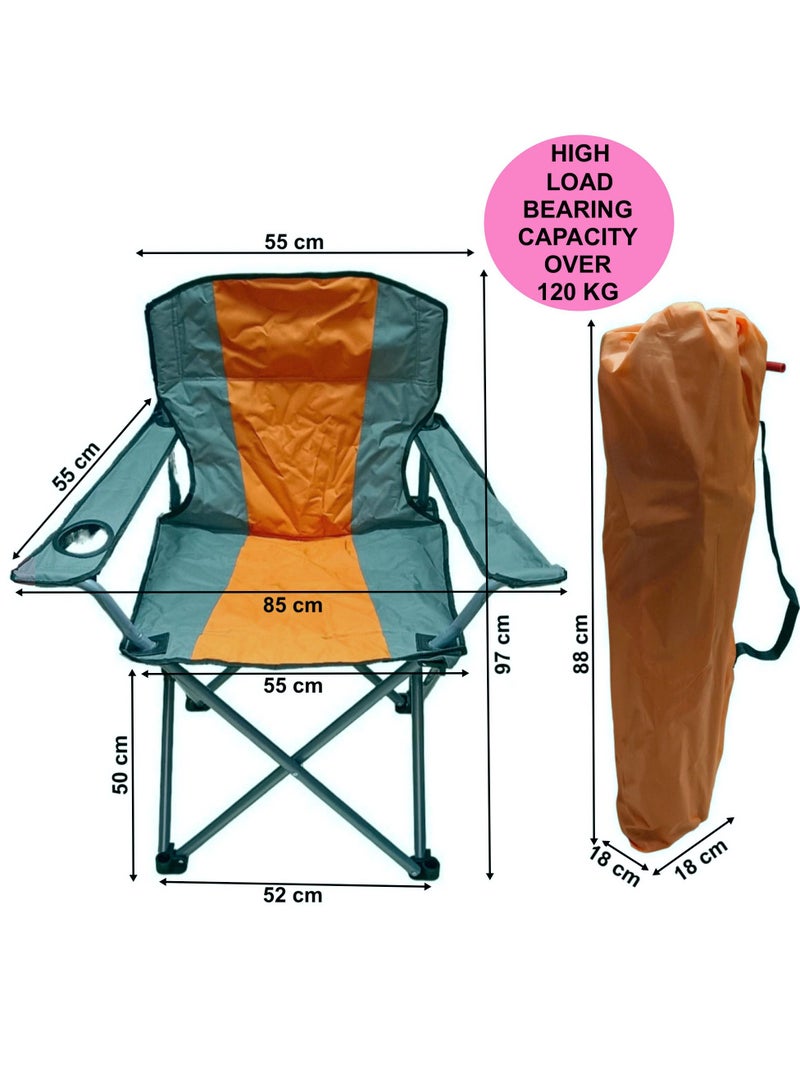 HEXAR كرسي شاطئ قابل للطي ومتين للتخييم مع حقيبة حمل للبالغين، كرسي تخييم خفيف الوزن قابل للطي للتخييم في الهواء الطلق والسفر على الشاطئ والنزهات والمشي لمسافات طويلة - كبير (أزرق) - Image 4