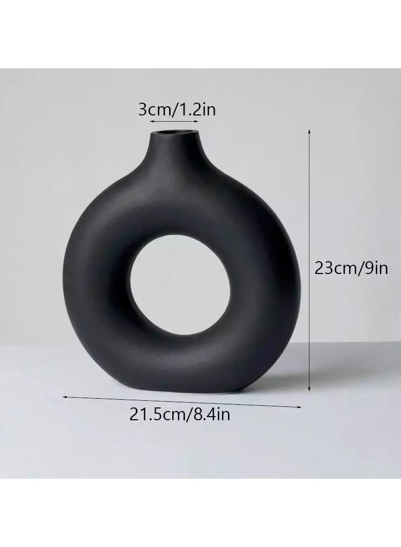 مجموعة مزهريات دونات سوداء لتزيين المنزل مكونة من 2 - Image 4