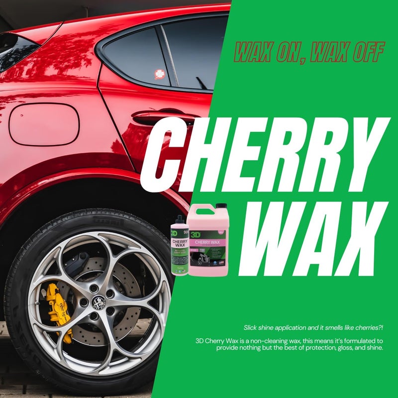 3D Cherry Wax - 16oz - Deep Gloss, Wet Look Car Wax - Easy Hand Application - Long Lasting UV Paint Protection from Fall Out & Sunlight - Great for Dark Paint Colors on Cars, RVs, Boats, Motorcycles Globally spread simple design - Image 1