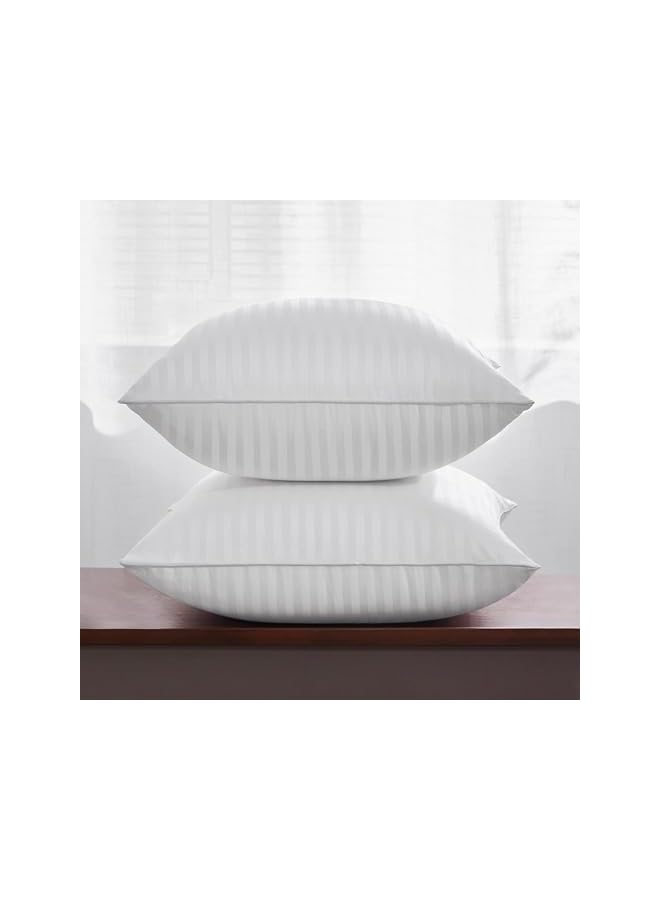 The Bros Throw Pillow Cushion, Decorative Firm and Fluffy Square Pillows for Bed & Sofa, Super Soft Bedding Cushion, Cotton Cover White Cushion with Down Alternative Pack of 2 - Image 2