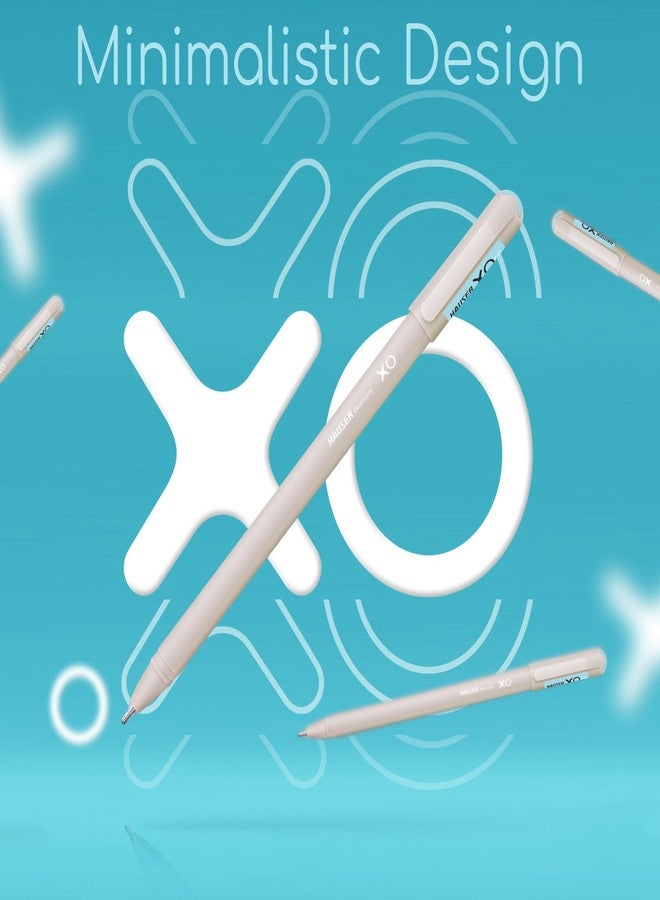 Hauser XO Gel Pen Blister Pack | Sleek Body & Minimalistic Design With Matt Finish | Solid Body Type, Low Viscosity Ink | Ultra Durable Tip | Blue Ink, Pack of 10 Pens - Image 5