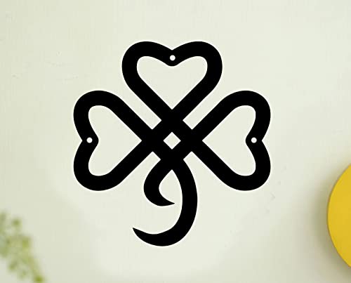 RESACO Shamrock Decorations St Patricks Day Decorations Shamrock Wreath Irish Celtic Gift for St Patty's Day Lucky Shamrock Ornament for Front Door Bathroom Laundry Room Home Office (Black) - Image 3