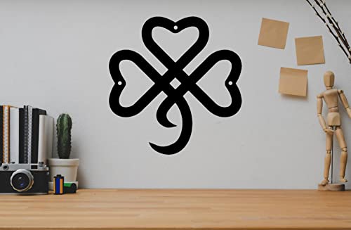 RESACO Shamrock Decorations St Patricks Day Decorations Shamrock Wreath Irish Celtic Gift for St Patty's Day Lucky Shamrock Ornament for Front Door Bathroom Laundry Room Home Office (Black) - Image 5