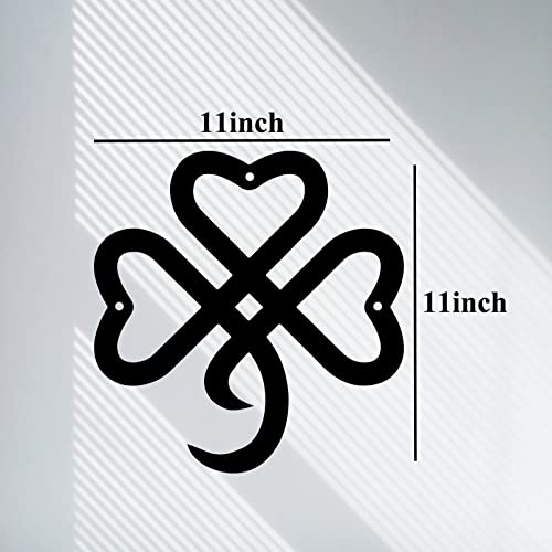RESACO Shamrock Decorations St Patricks Day Decorations Shamrock Wreath Irish Celtic Gift for St Patty's Day Lucky Shamrock Ornament for Front Door Bathroom Laundry Room Home Office (Black) - Image 2