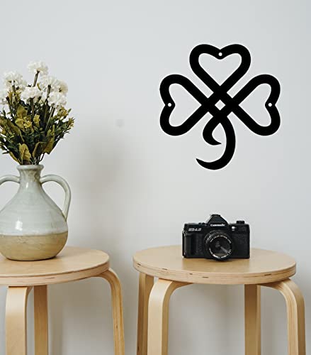 RESACO Shamrock Decorations St Patricks Day Decorations Shamrock Wreath Irish Celtic Gift for St Patty's Day Lucky Shamrock Ornament for Front Door Bathroom Laundry Room Home Office (Black) - Image 4