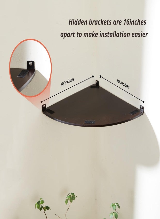 LIORCE Wall Mounted Corner Cat Bed - Cat Shelf with Comfortable Cushion - Minimalistic Cats Furniture for Indoor Cats - Climbing Perch for Wall, Walnut - Image 4