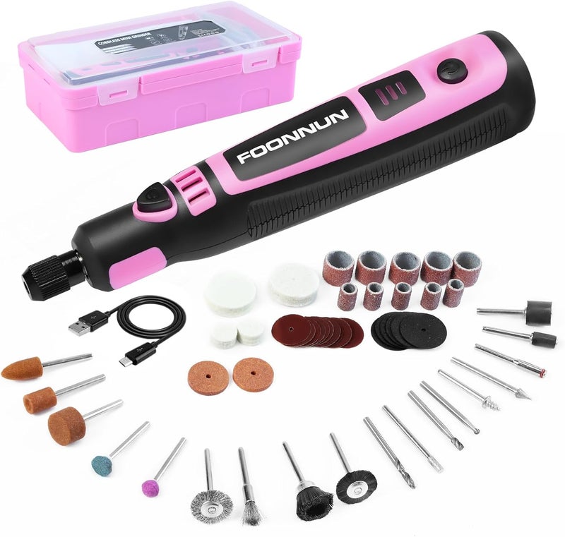 Rotary Tool Kit, Mini Cordless Rotary Tool Set, Cordless DIY Electric Sanding Tool, 3 Speed Variable, 3.6 Volt, with 50 Pieces of Accessories for Sanding, Engraving, Polishing and DIY - Image 1