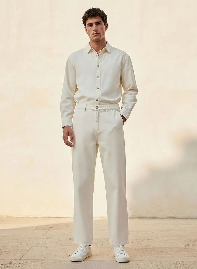 Lee Cooper WHITE Lee Cooper Straight Fit Mid Rise Jeans for Men | Best Price UAE